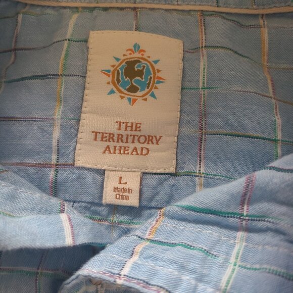 Men's The territory Ahead Button front shirt - L Check pattern Style T3631 - Picture 7 of 10